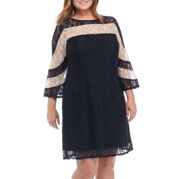 Gabby Skye Dresses & Skirts - Gabby Skye Black Beige Lace Dress NWT 10